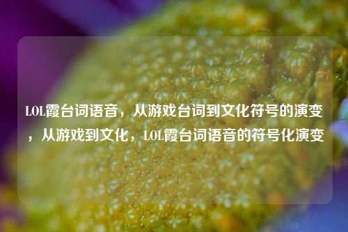 LOL霞台词语音，从游戏台词到文化符号的演变，从游戏到文化，LOL霞台词语音的符号化演变