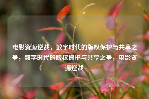 电影资源逆战，数字时代的版权保护与共享之争，数字时代的版权保护与共享之争，电影资源逆战