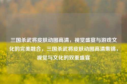 三国杀武将皮肤动图高清，视觉盛宴与游戏文化的完美融合，三国杀武将皮肤动图高清集锦，视觉与文化的双重盛宴