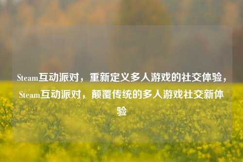 Steam互动派对，重新定义多人游戏的社交体验，Steam互动派对，颠覆传统的多人游戏社交新体验