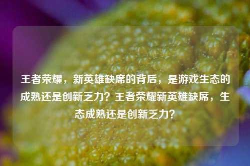 王者荣耀，新英雄缺席的背后，是游戏生态的成熟还是创新乏力？王者荣耀新英雄缺席，生态成熟还是创新乏力？