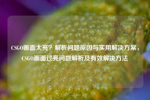 CSGO画面太亮？解析问题原因与实用解决方案，CSGO画面过亮问题解析及有效解决方法