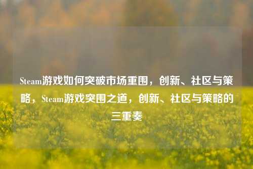 Steam游戏如何突破市场重围，创新、社区与策略，Steam游戏突围之道，创新、社区与策略的三重奏