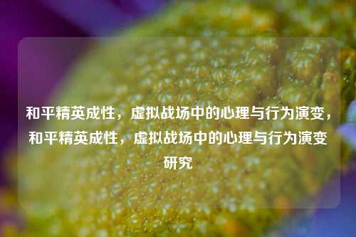 和平精英成性,虚拟战场中的心理与行为演变,和平精英成性,虚拟战场中的心理与行为演变研究
