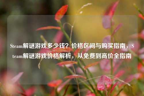 Steam解谜游戏多少钱?价格区间与购买指南,Steam解谜游戏价格解析,从免费到高价全指南