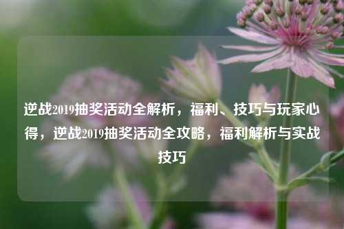 逆战2019抽奖活动全解析，福利、技巧与玩家心得，逆战2019抽奖活动全攻略，福利解析与实战技巧