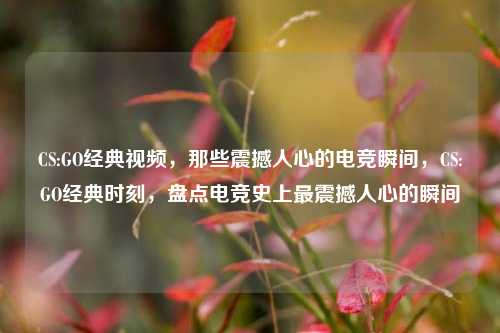 CS:GO经典视频,那些震撼人心的电竞瞬间,CS:GO经典时刻,盘点电竞史上最震撼人心的瞬间