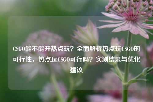 CSGO能不能开热点玩?全面解析热点玩CSGO的可行性,热点玩CSGO可行吗?实测结果与优化建议