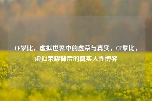 CF攀比,虚拟世界中的虚荣与真实,CF攀比,虚拟荣耀背后的真实人性博弈