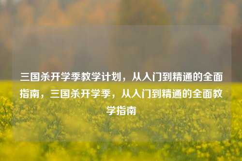 三国杀开学季教学计划,从入门到精通的全面指南,三国杀开学季,从入门到精通的全面教学指南